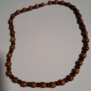 wooden beaded necklace